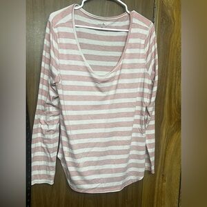 Just Be Pink and White Striped Top